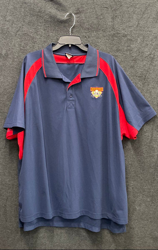 Cooperstown Dreams Park Men's Blue Red Colorblock Embroidered Polo Shirt 3XL