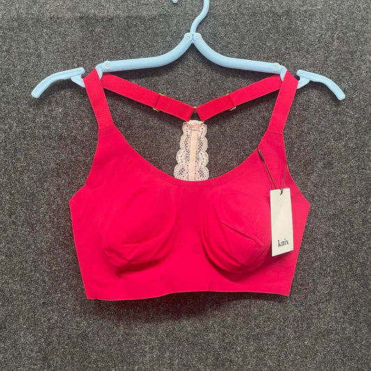 Knix Women's Knixy Lace Racerback Bralette Pomegranate Red Seamless NWT Sz M+