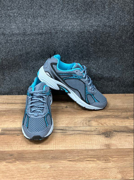 Fila Windshift 15 Grey Blue Athletic Sneakers Womens Running Shoes Size 9.5