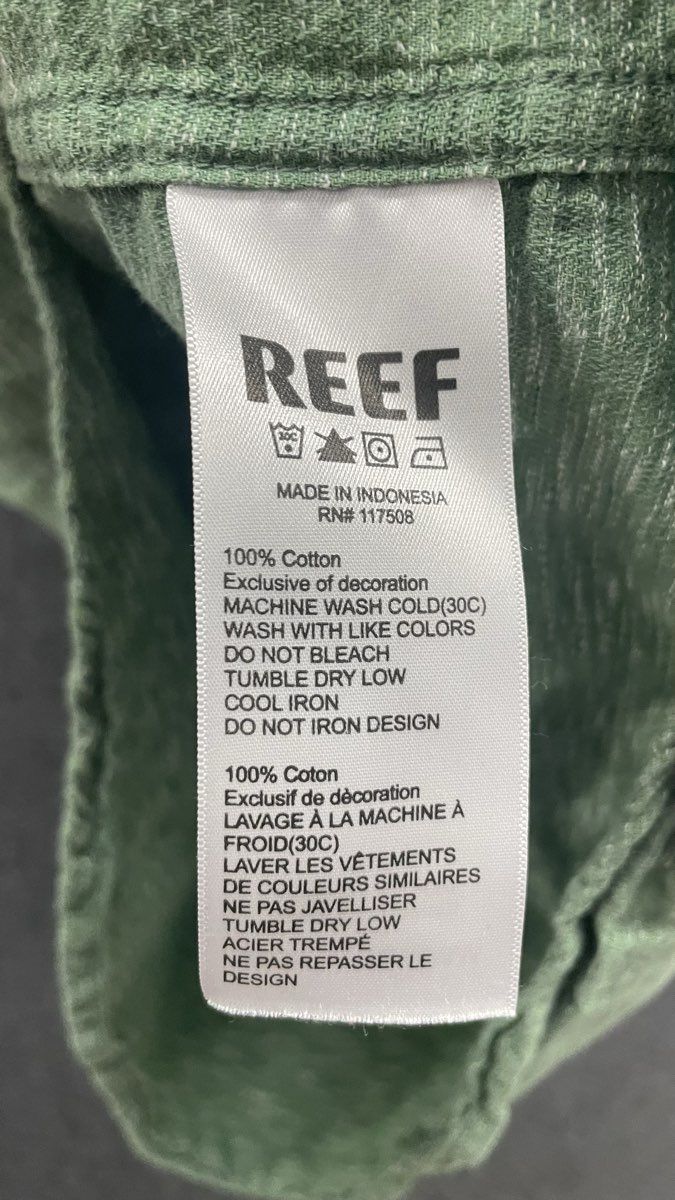 Reef Men's Green Heathered 100% Cotton Short Sleeve Button Up Shirt Sz XXL