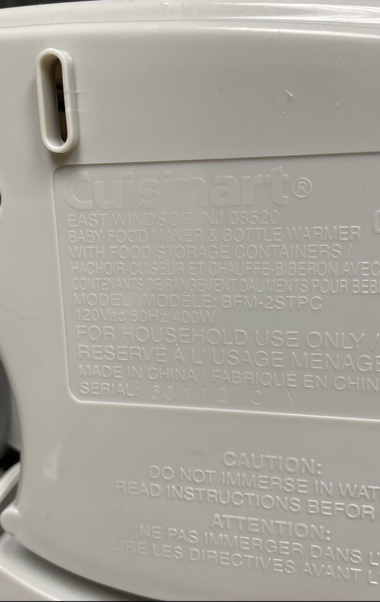 Cuisinart Baby BFM-2STPC Food Maker & Bottle Warmer Steamer Chopper w/ Storage