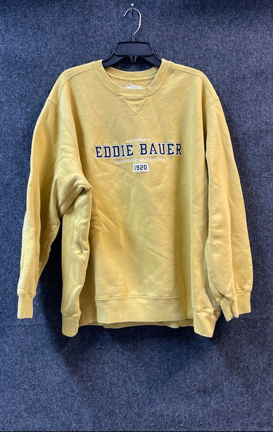 Eddie Bauer Sport Shop Men's Mustard Yellow Outdoor Outfitter Sweatshirt XXLT