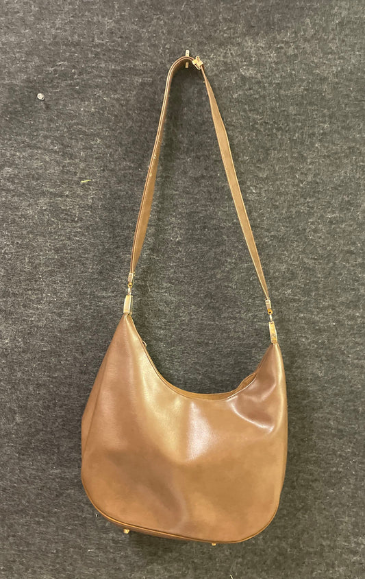 Vintage 1970s Koret Brown Leather Hobo Shoulder Bag Gold Hardware