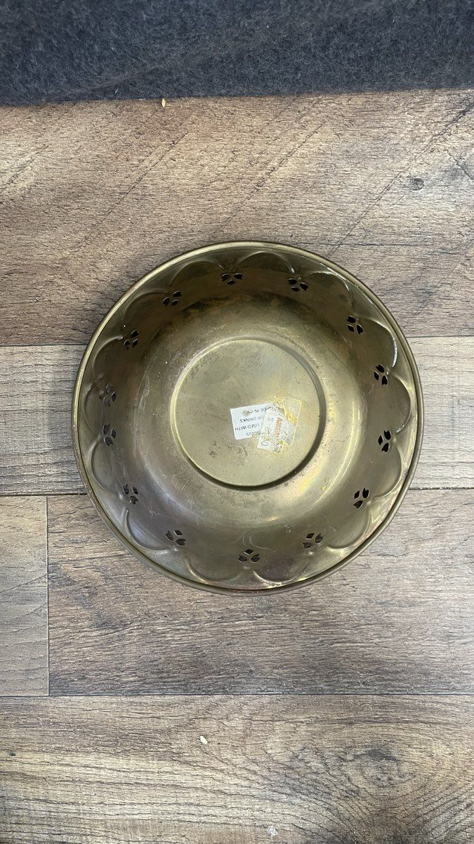 Vintage Style Brass Bowl with Handle