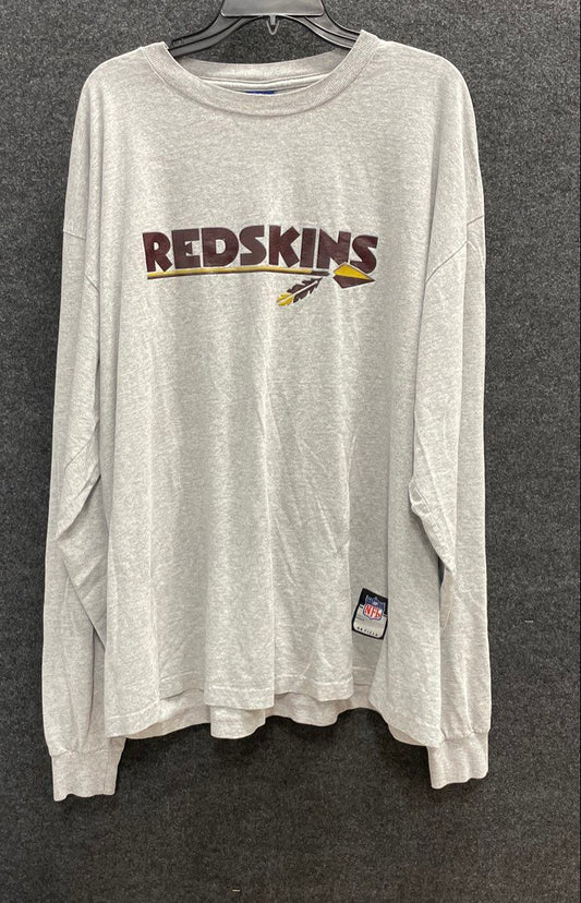 Vintage 90s NFL Men's Gray Washington Redskins Long Sleeve T-Shirt Sz XL