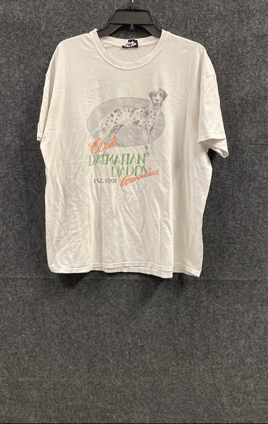 Vintage Supply Men's White Dalmatian Daddy Wannabes Graphic T-Shirt