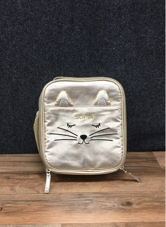 Pottery Barn Kids Mackenzie Gold Kitty Cat Insulated Lunch Box Personalized