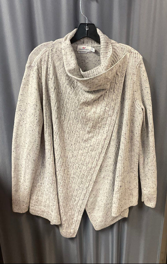 Vineyard Vines Women's Gray Speckled Wool Cashmere Wrap Cardigan Size L