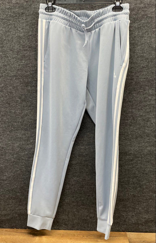 Adidas Women's Sky Blue Aeroready 3-Stripe Cuffed Track Sweatpants Sz M