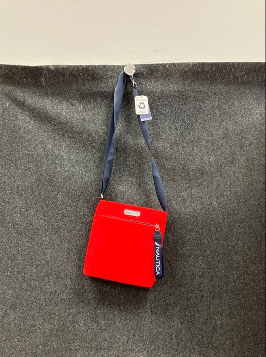 Nautica Red Navy Blue Nylon Crossbody Bag Travel Purse NWT