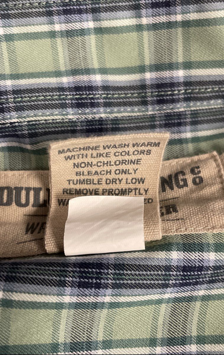Duluth Trading Co Men's Wrinklefighter Shirt Green Blue Plaid Trim Fit Sz 2XLT