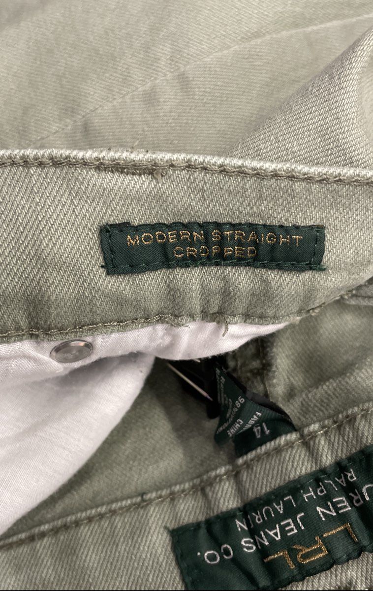 Lauren Ralph Lauren Women's Sage Green Modern Straight Cropped Pants Sz 14