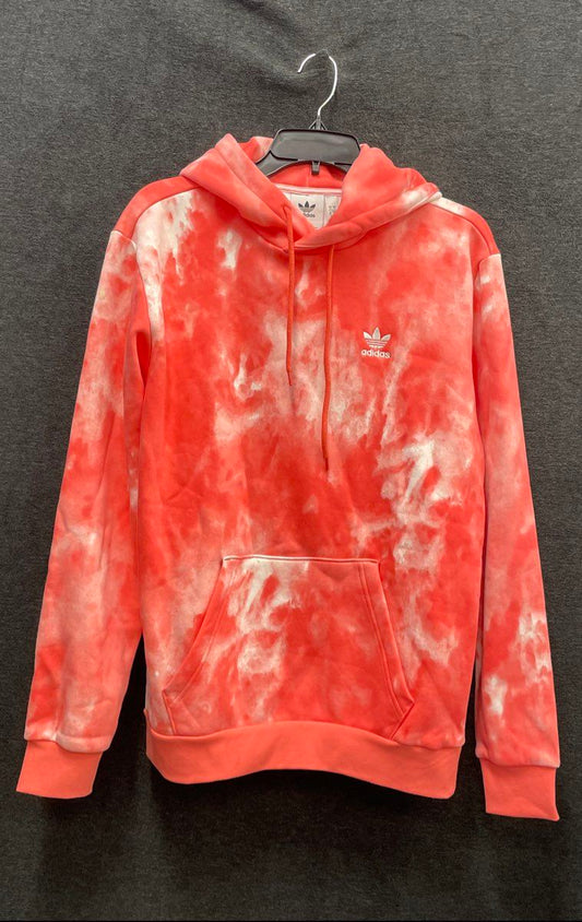 Adidas Originals Men's Hoodie Peach White Cloud Wash Tie Dye Trefoil Pullover S