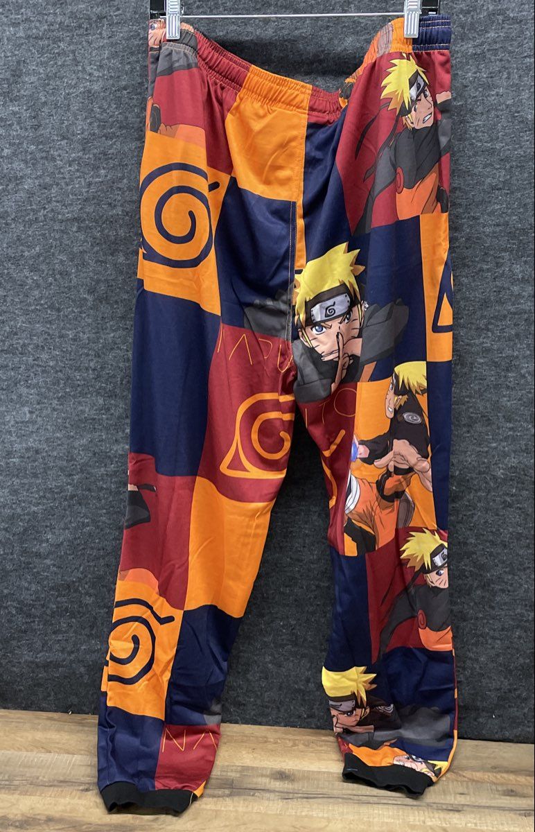 Funimation Men's Naruto Uzumaki Graphic Print Sleep Pajama Pants Multicolor XL