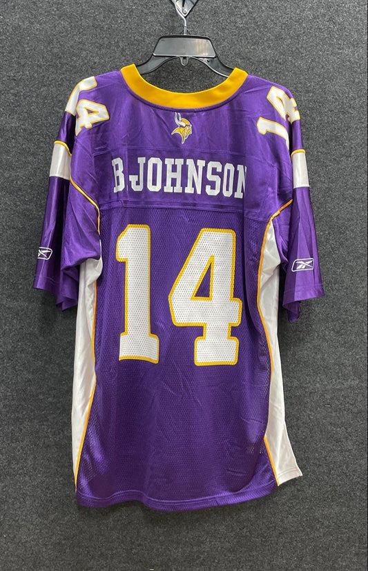 Vintage 2000s Reebok Men's Minnesota Vikings Brad Johnson 14 NFL Jersey Sz L