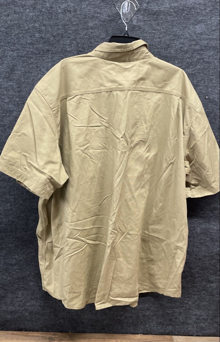 Carhartt Men's Tan Rugged Flex Relaxed Fit Short Sleeve Button Up Shirt Sz 4XL
