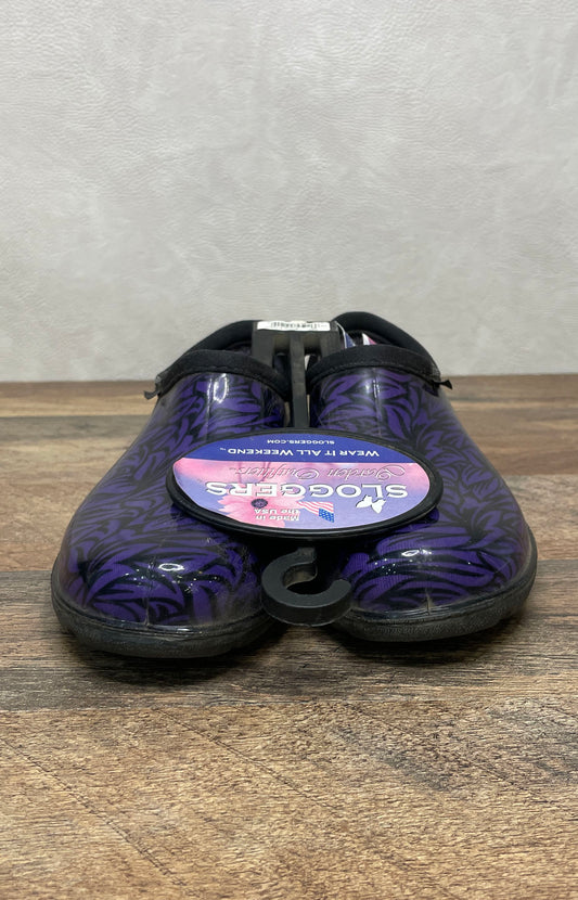 Sloggers Garden Outfitters Floral Purple Women's Clog Shoes Size 6