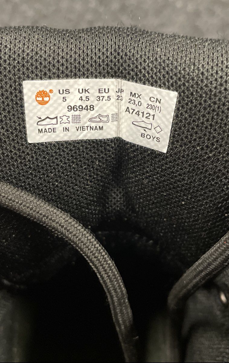 Timberland Eurohiker Black Boy's Size 5Y