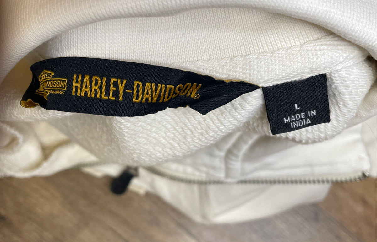Harley-Davidson Top Lot: White 1/4 Zip Pullover & Bourbon Street NOLA Tee Sz L