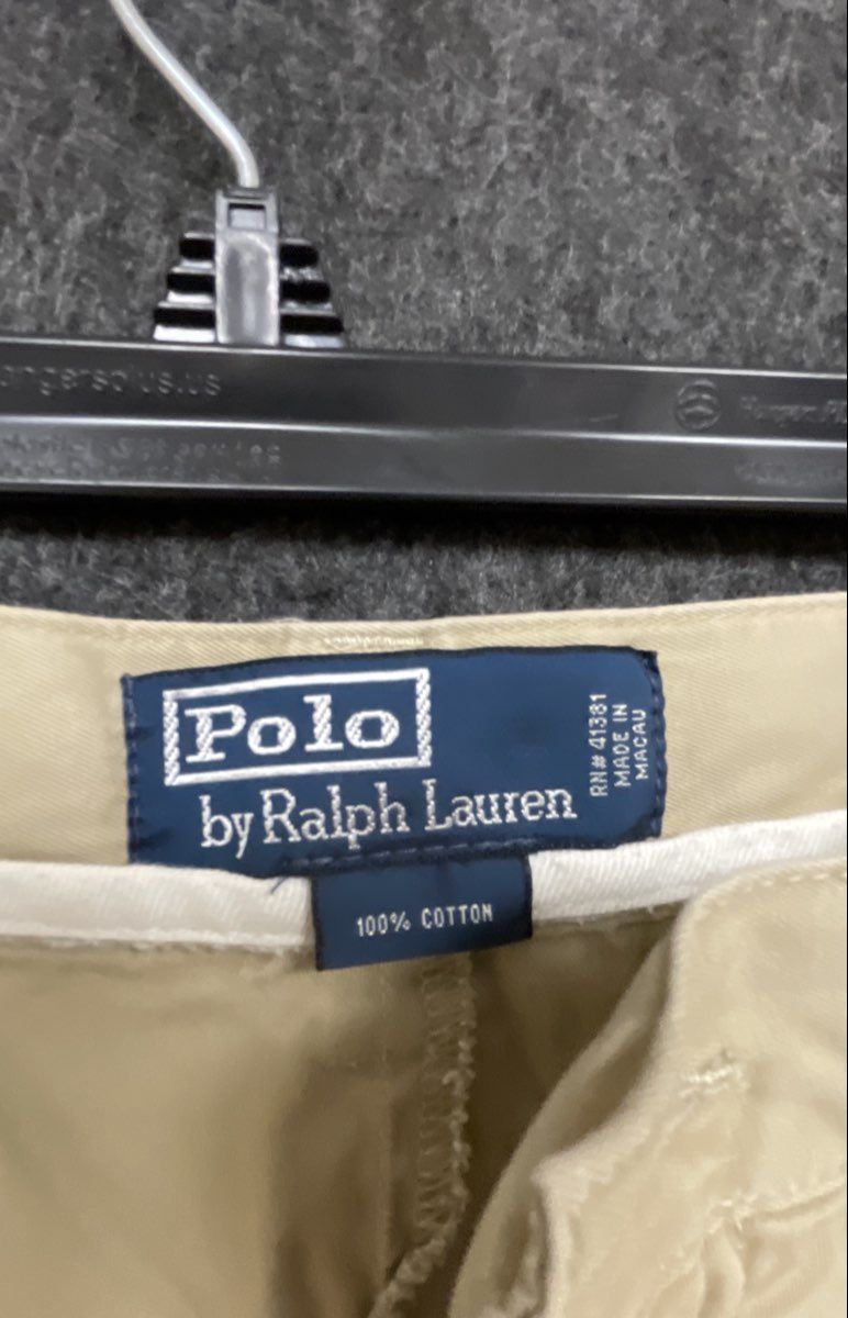 Polo Ralph Lauren Men's Tan Flat Front Cotton Chino Shorts Vintage 90s Sz 34