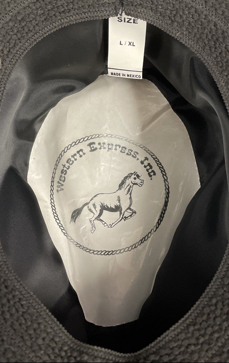 Western Express Inc Men's Black Faux Felt Cowboy Western Hat Braided Band L/XL