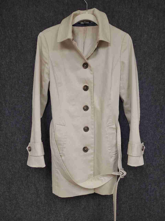 Brooks Brothers 346 Women's Beige Belted Cotton Blend Trench Coat Petite Sz 6P