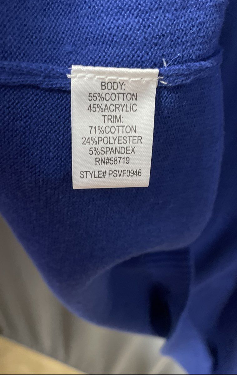 Elementz Women's Blue Argyle Mock Layer Cardigan Shirt NWT Petite Large