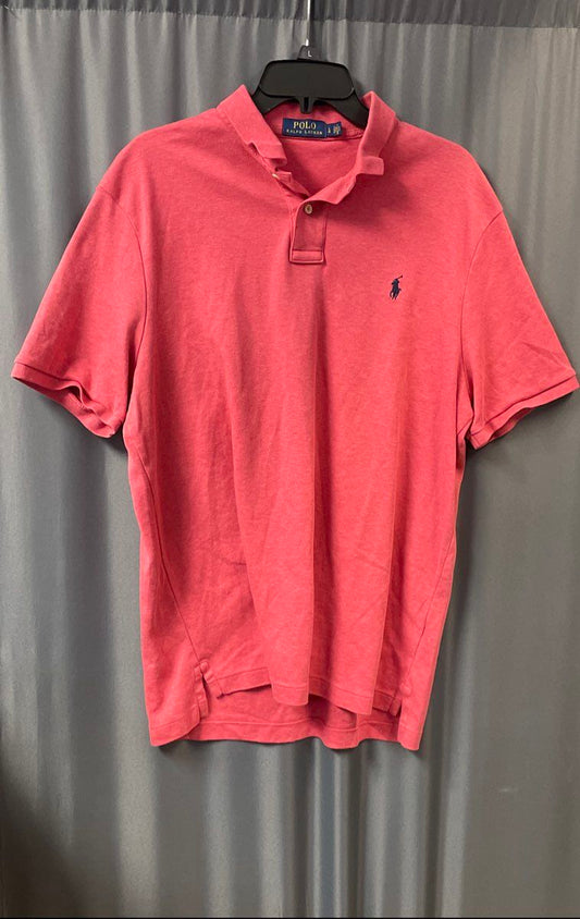 Polo Ralph Lauren Men's Salmon Pink Short Sleeve Polo Shirt Sz L