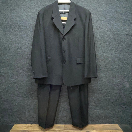 Vintage 90s Lombardi & Co Men's Dark Grey 2-Piece Suit Blazer Trousers
