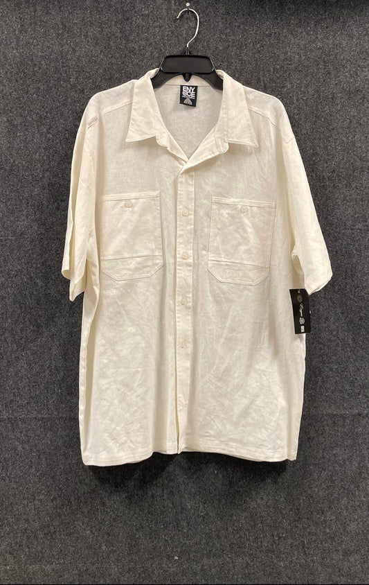 NWT Vintage Y2K Enyce Men's Sean Combs White Linen Button Shirt Sz 2XL