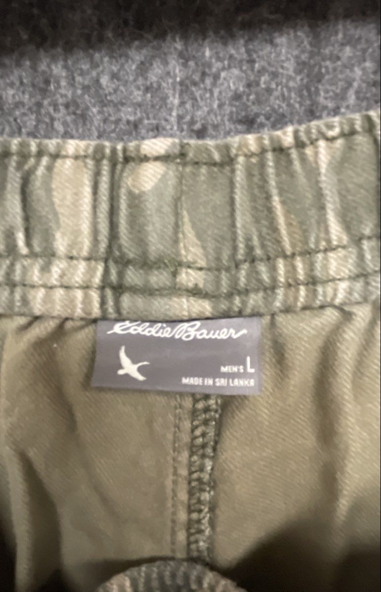 Eddie Bauer Men's Green Camouflage Drawstring Elastic Waist Lounge Pants Sz L