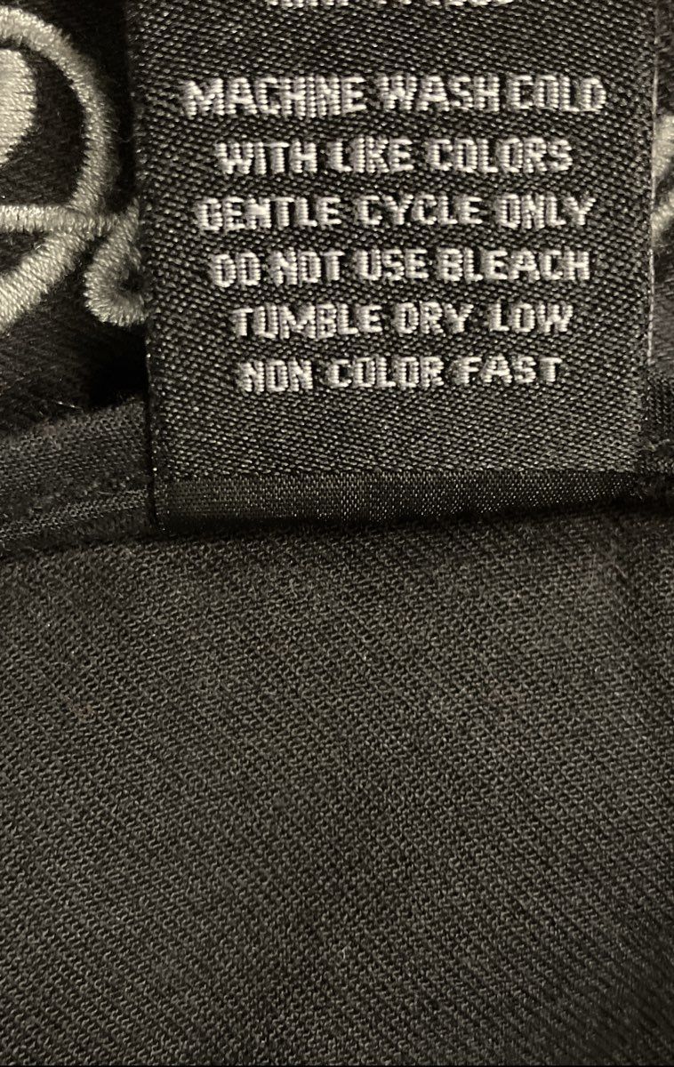 District Denim Men's Black Distressed Yellow Tape Jeans Pants NWT 38x34