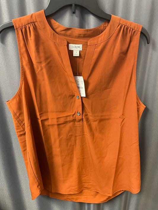 J. Crew Factory Women's Sleeveless V-Neck Popover Blouse Orange Sz S NWT
