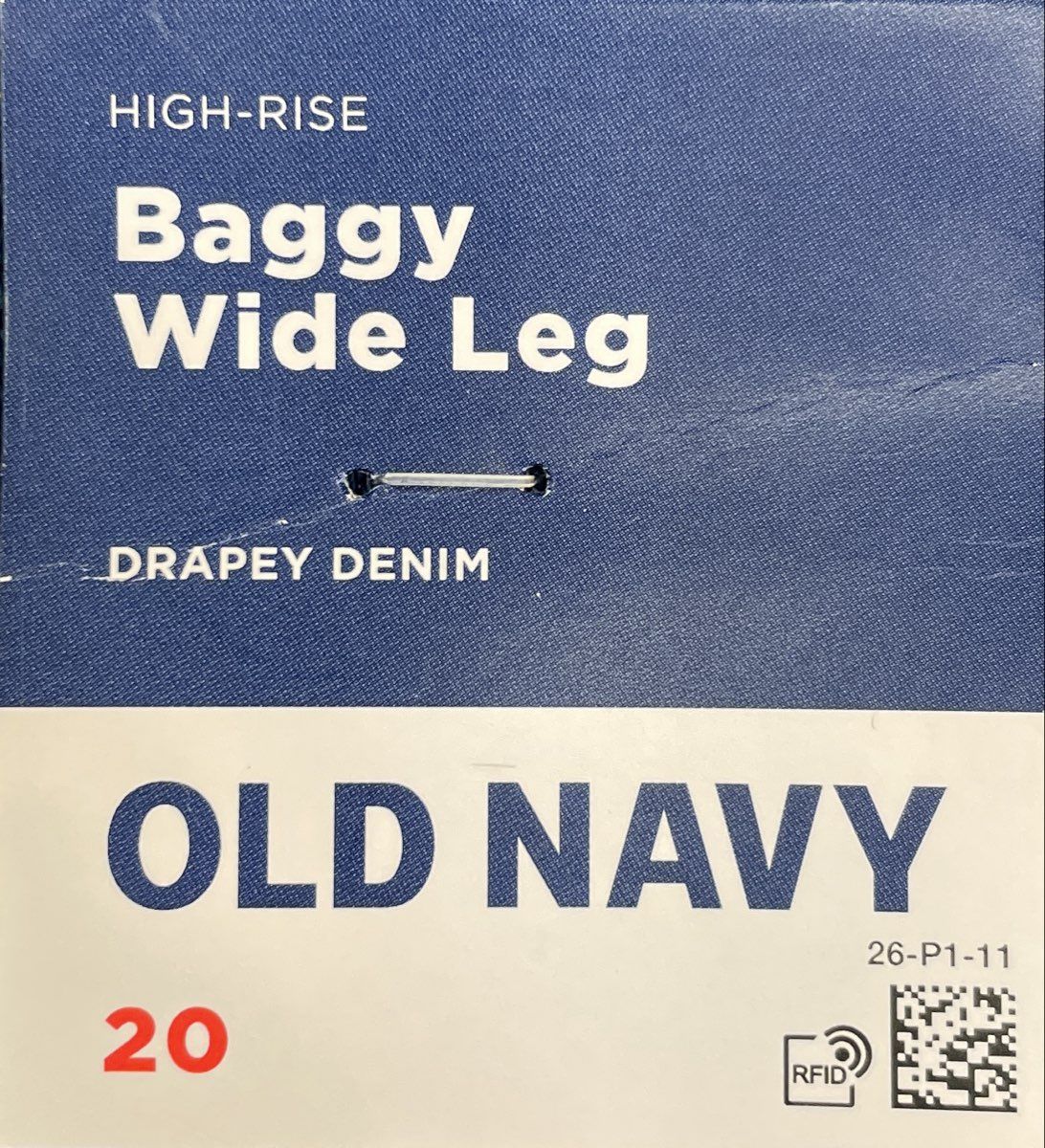 Old Navy Women's Blue High-Rise Baggy Wide Leg Drapey Denim Jeans Sz 20 NWT