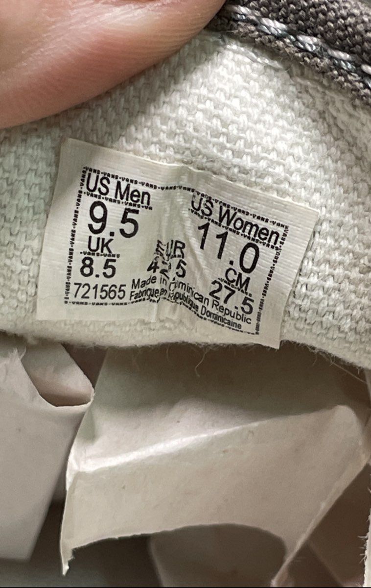 Vans Classic Slip-On Grey Canvas Skate Sneakers Men's Size 9.5