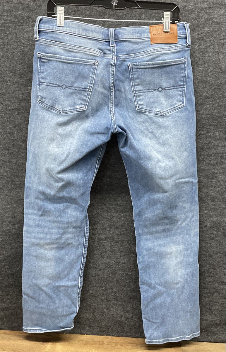 Lucky Brand Women's Light Wash Blue Faded Whiskered Denim Jeans Sz 10/30