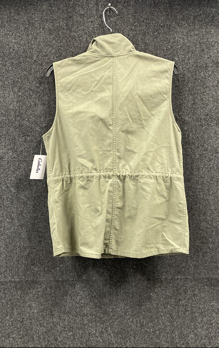 Cabela's Women's Pine Haven Vest Light Olive Cotton Utility Drawstring Sz M NWT