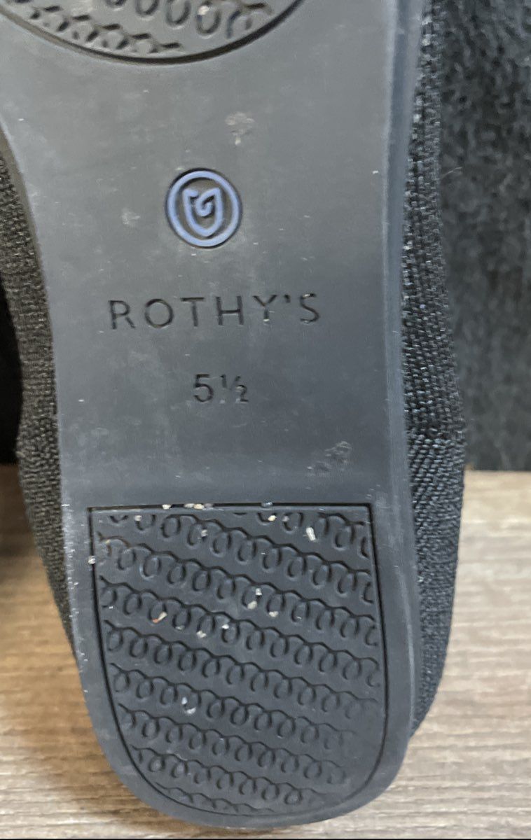 Rothy's The Loafer Black Knit Flats Women's Slip On Walking Shoes Size 5.5