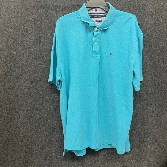 Tommy Hilfiger Men's Turquoise Polo Shirt Classic Fit Embroidered Logo Sz L NWT