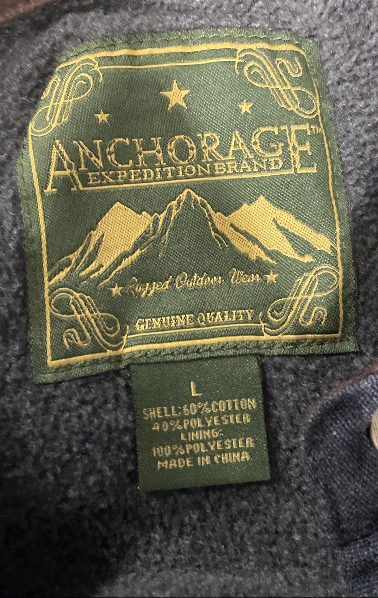 Anchorage Men's Gray Fleece Lined Snap Front Rugged Outdoor Jacket Size L