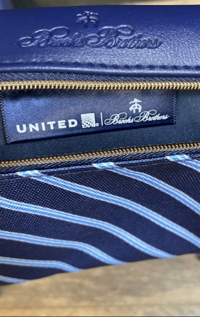 Brooks Brothers Navy Repp Stripe Toiletry Pouch Travel Bag Lot of 2