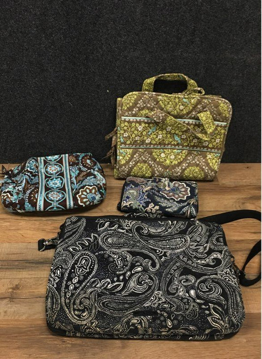 Vera Bradley Quilted Laptop Bag Wallet Hanging Organizer Travel Lot of 4