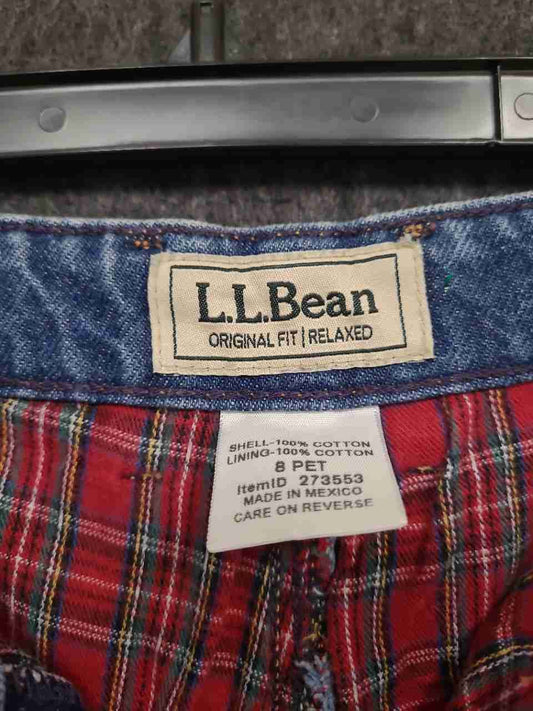 Vintage 90s L.L. Bean Women's Blue Flannel Lined Relaxed Fit Jeans Sz 8 Pet