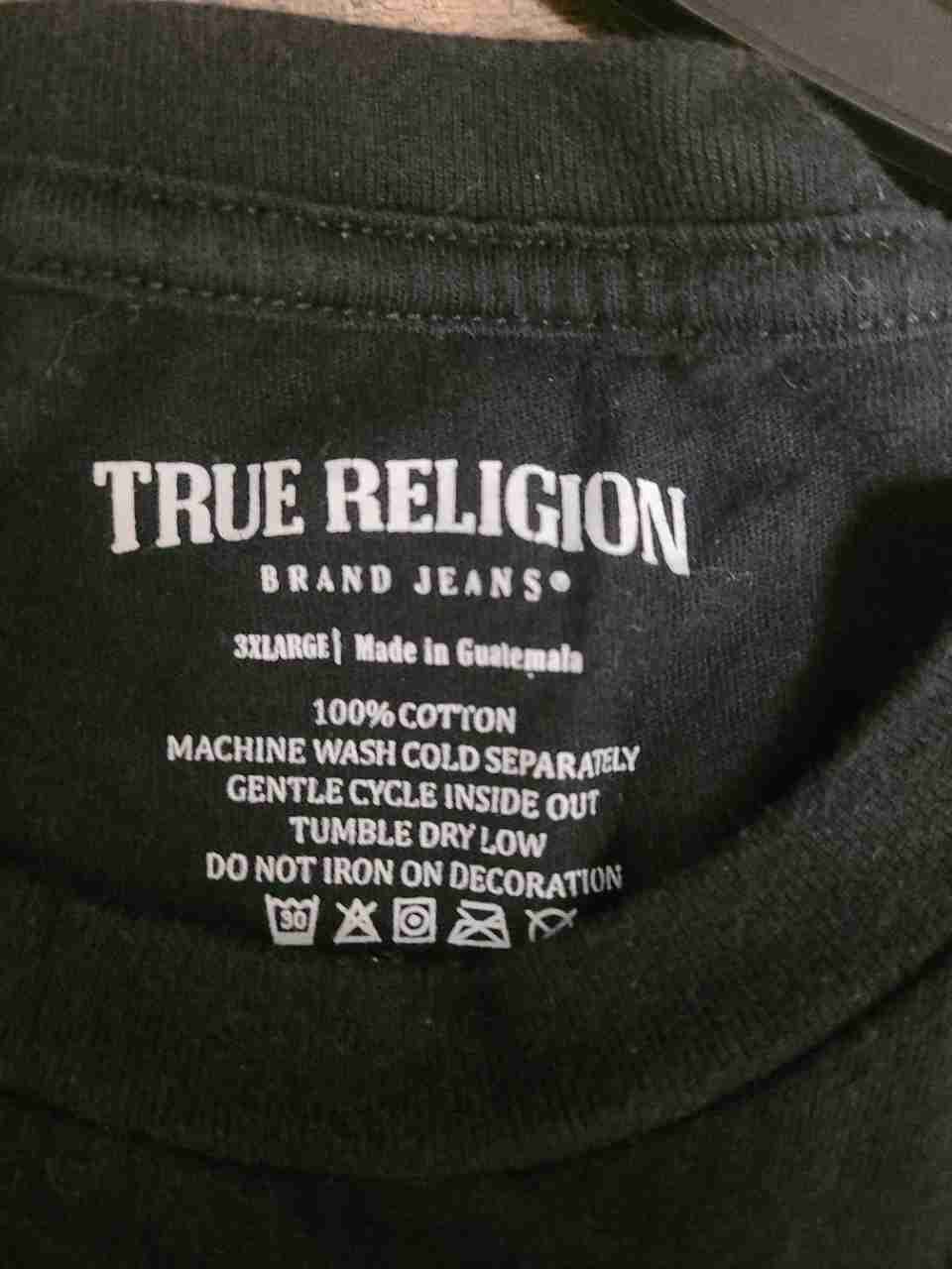True Religion Men's Big & Tall Black Graphic Horseshoe T-Shirt 3XL