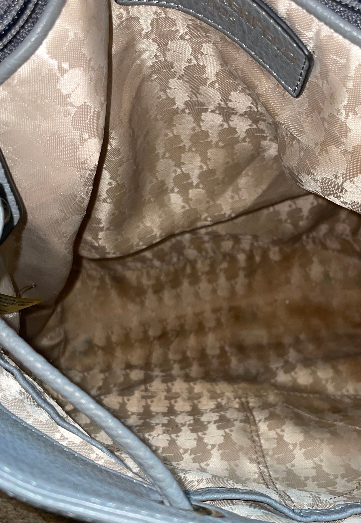 Karl Lagerfeld Gray Pebbled Leather Quilted Mini Backpack Silver Hardware