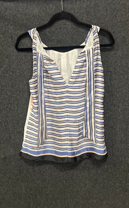 White House Black Market Women's Bora Bora Map Striped Sleeveless Top Sz XS