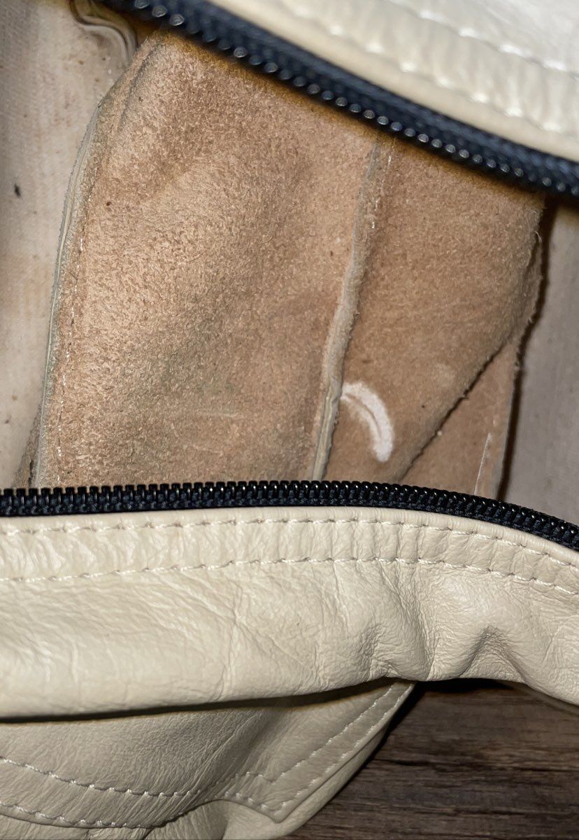 Vintage Cream Genuine Leather Utility Duffle Bag Hecho en Mexico