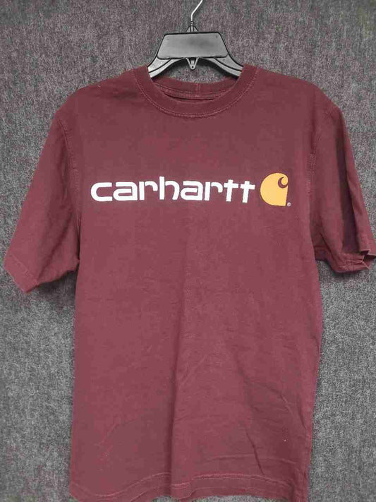 Carhartt Original Fit Graphic Logo T-Shirt Burgundy Sz S