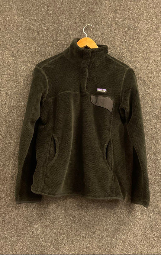 Patagonia Women's Re-Tool Snap-T Pullover Fleece Jacket Black Size M