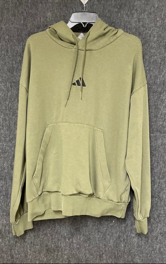 Adidas Men's Essentials Feelcozy Fleece Hoodie Olive Green Size XL